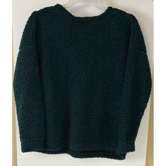 Women Ugly Sweatshirt Time & Tru M (8-10) Green W/ Sequin Fox Christmas Preowned - Picture 6 of 7